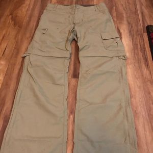 REI cargo tan hiking pants/shorts